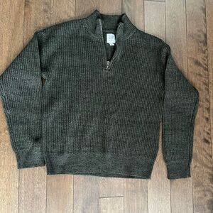 GAP Kids 1/4 Zip Cableknit Green Sweater